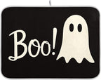 Halloween Ghost Boo Dish Drying Mat by Wamika