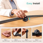Cable Management Under Desk, 2026 New Upgraded Cord Organizer, Silicone Cable - Image 6