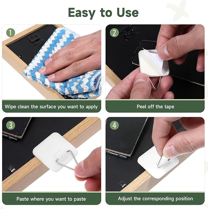 30 Pack Adhesive Picture Hanger Picture Hanging Hooks Without Nails Invisible - Image 7