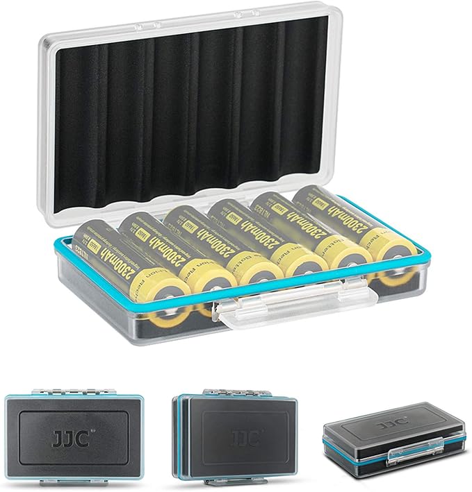 JJC 18650 Battery Case, Shockproof & Water-resistant Battery Storage Holder by JJC
