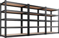 Set of 3 Garage Shelving-2050 lbs 5 Tier Storage Shelves,Adjustable Heavy Duty Metal Shelving Unit and Storage Large Rack,Utility Steel Shelf for Warehouse Industrial Pantry Basement 71"x46"x18" by Unknown