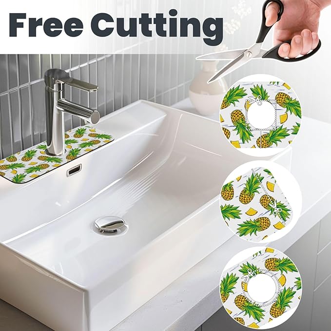 Pineapple Summer Pineapples Kitchen Sink Splash Guard Faucet Mat Super - Image 3