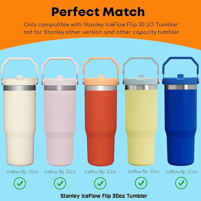 ALINK Replacement Straws for Stanley Iceflow 30oz Flip Tumbler, 6 Pack Reusable - Image 9