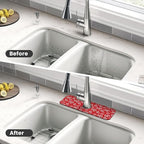 Christmas Snowflake Ho Red Buffalo Plaid Kitchen Sink Splash Guard Faucet Mat 1 - Image 4