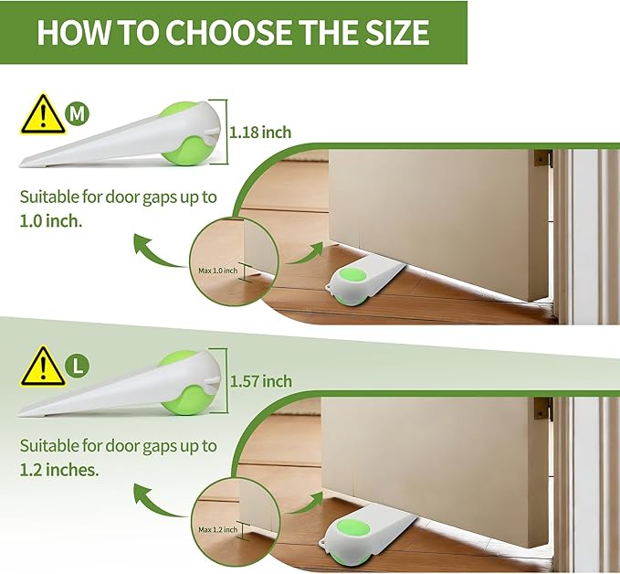 Door Stoppers for Bottom of Door, Rubber Door Stopper Wedges, Door Holders for - Image 5