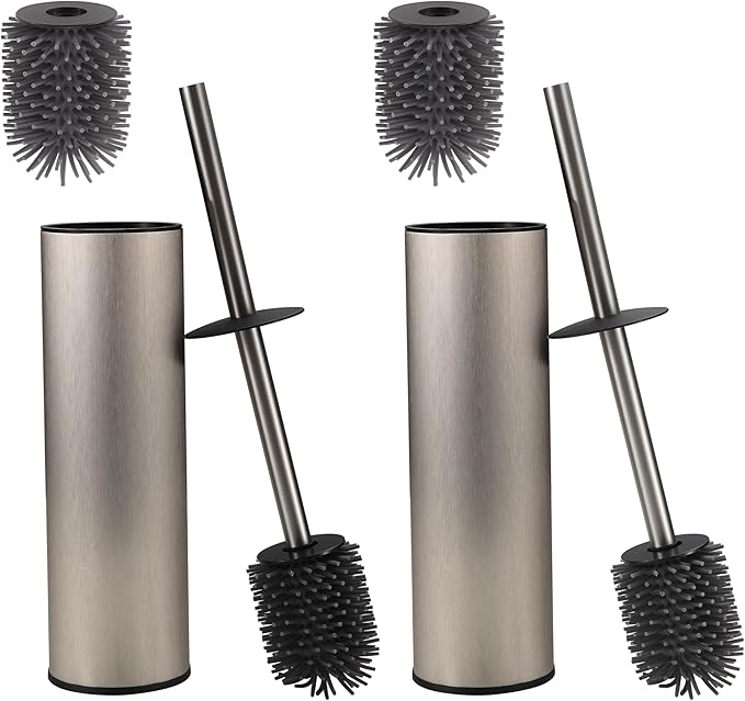 Toilet Brush and Holder, Stainless Steel Toilet Brushes by KLDKLD