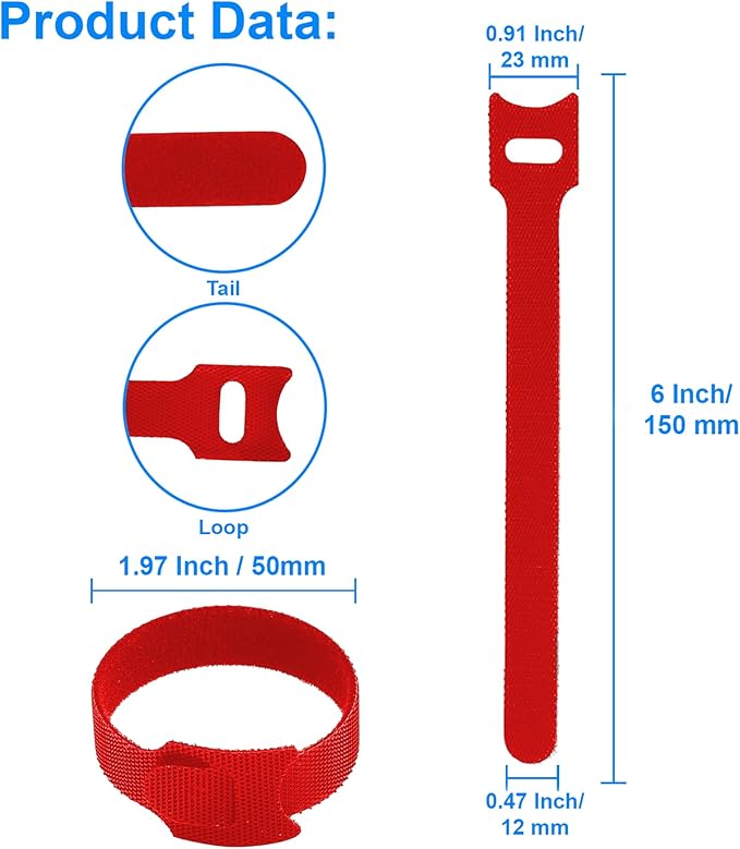 60 PCS 6 Inches Reusable Cable Ties, Wire Ties, Cord Organizer, Cable Organizer - Image 4
