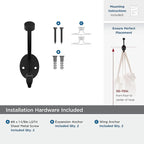 Amerock H55465MB | Adare Double Prong Decorative Wall Hook | Matte Black Hook - Image 5