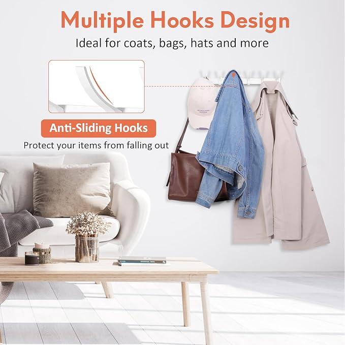 Coat Rack Wall Mount, Coat Hook Wall Mount, Wall Hooks - Image 5