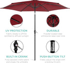 Best Choice Products 10ft Outdoor Table Compatible Steel Polyester Market Patio Umbrella w/Crank and Easy Push Button Tilt - Image 5