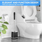 TRENTI Toilet Brush and Holder Set, Ventilated Holder, Compact Toilet Brush Set - Image 6