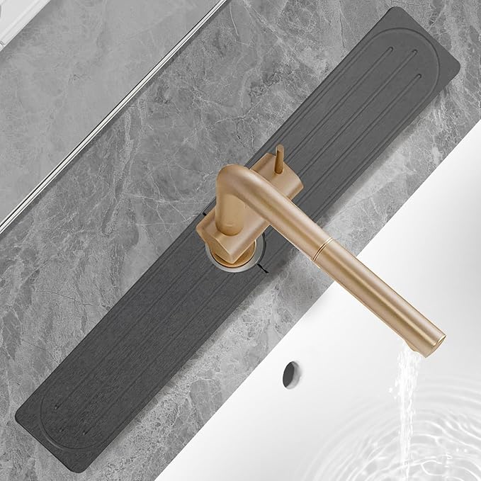 Stone Faucet Mat for Kitchen Sink, Diatomite Fast Drying Absorb Moisture Tray by Unknown