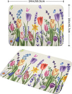 Spring Floral Dish Drying Mat for Kitchen Counter 18x24 Inch Spring Flowers - Image 2