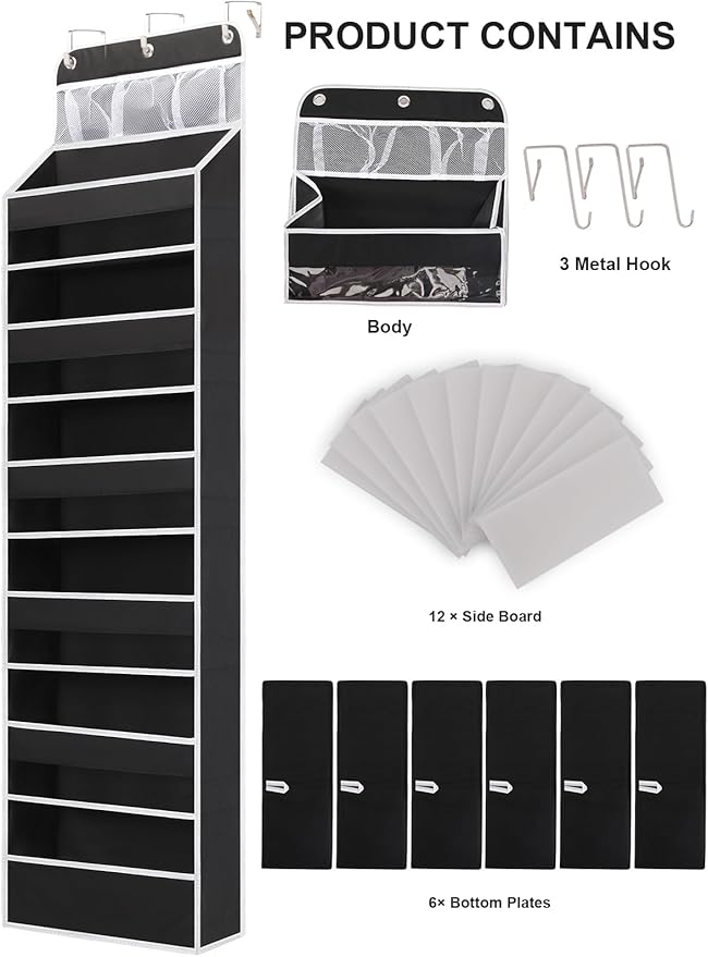 Over the Door Storage Hanging, 6 Tier Behind Door Organizer - Image 6