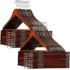 Casafield - 40 Walnut Wooden Suit Hangers - Premium Lotus Wood by Casafield