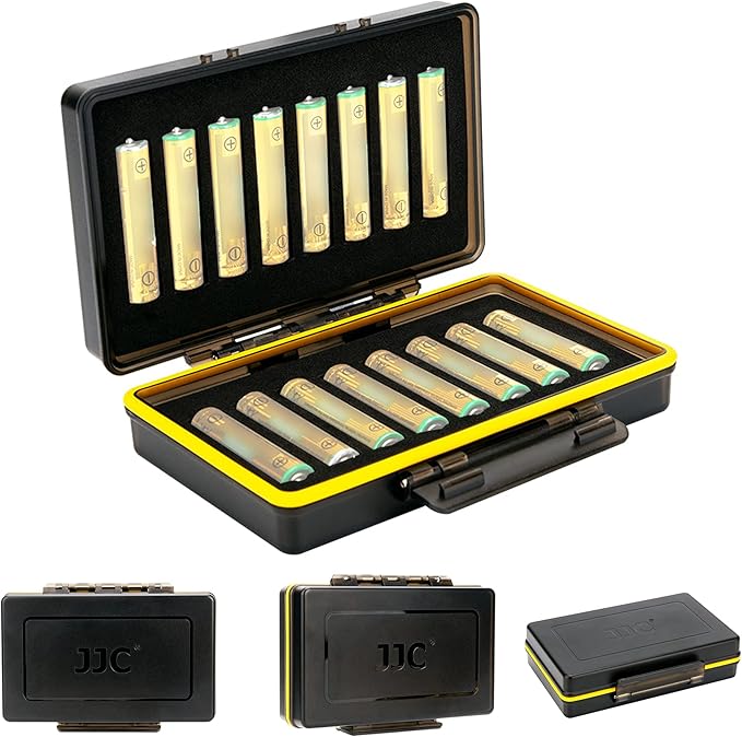 JJC 16 Slot AAA Battery Case, Shockproof & Water-Resistant Storage Box Holder by JJC