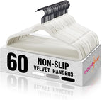 HOUSE DAY White Velvet Hangers 60 Pack, Non Slip Felt Hanger, Slim Velvet by HOUSEDAY