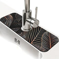 Kitchen Sink Splash Guard，Black cat hiding in jungle Faucet Mat Sink by ZHUZHISHAN