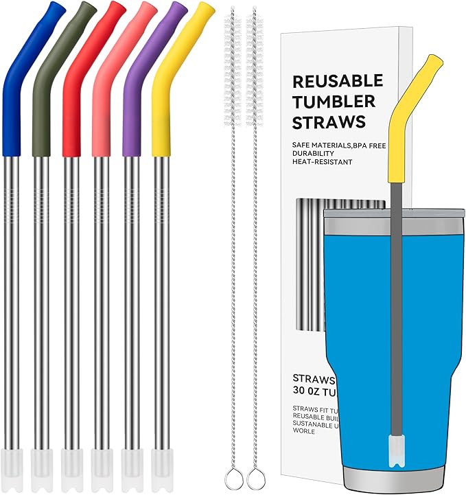 30 oz Straight Metal Straws by AccessoriesForWaterBottle