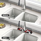 Grey Black White Plaid Square Red 15" X 5.5" Kitchen Sink Splash Guard Faucet - Image 4