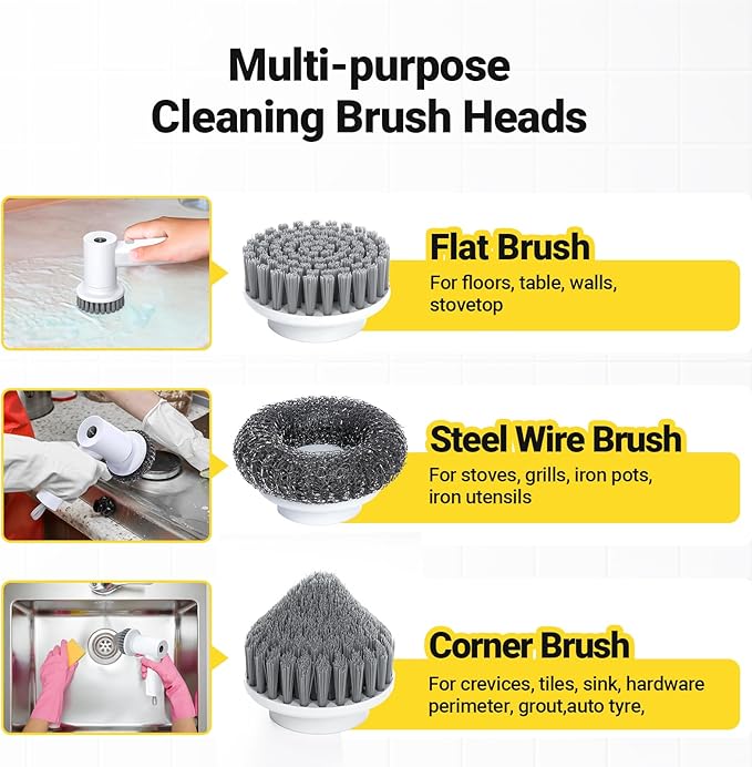 Electric Spin Scrubber, 3000 mAh Cordless Power - Image 3