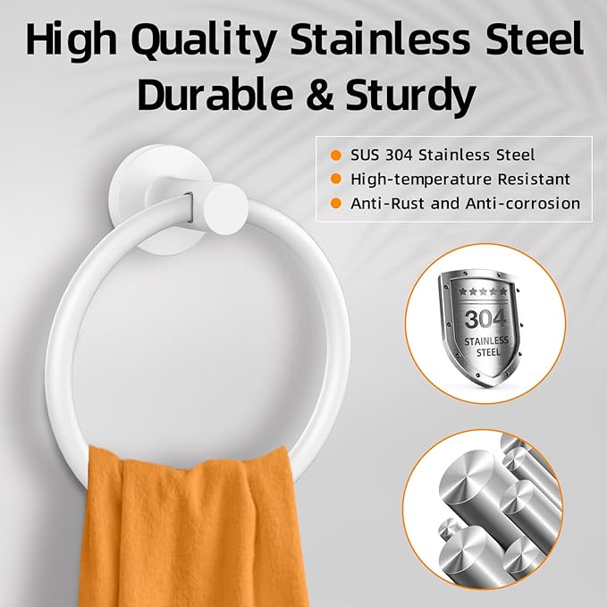 Towel Ring 2Pack, SUS304 Stainless Steel Hand Towel Holder - Image 2