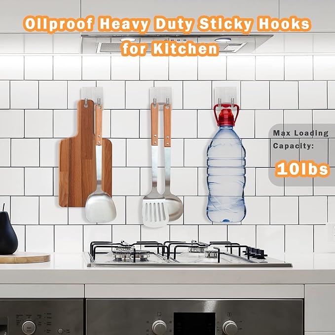 Adhesive Hooks, Stick on Stainless Steel Towel Robe Razor Wall Hooks - Image 4