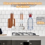 Adhesive Hooks, Stick on Stainless Steel Towel Robe Razor Wall Hooks - Image 4