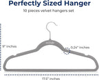 SereneLife 10-Pack Velvet Hangers – Non-Slip Clothes Hangers - Image 2