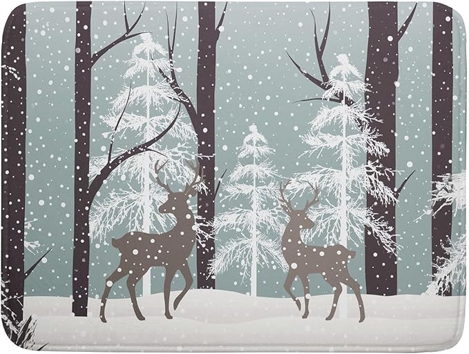 Winter Wildlife Deer Dish Drying Mat by Sweetshow
