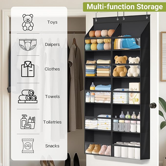 AOODA 2 Pack Over the Door Organizer, Large Capacity Closet Door Hanging - Image 7