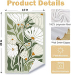 Abstract Boho Sage Green Floral Kitchen Towels Set of 2, 70s Retro Groovy Boho - Image 6