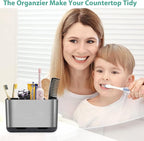 Boperzi Toothbrush and Toothpaste Holder Brushed Nickel Drainage - Image 7