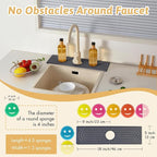 Diatomite Sink Mat around Faucet, Instant Dry Stone Sink Tray Cleaning Tools - Image 3