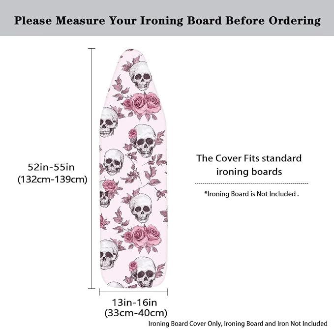 Ironing Board Covers Skull Pink Rose Stretchy Iron Board Cover and Pad - Image 5