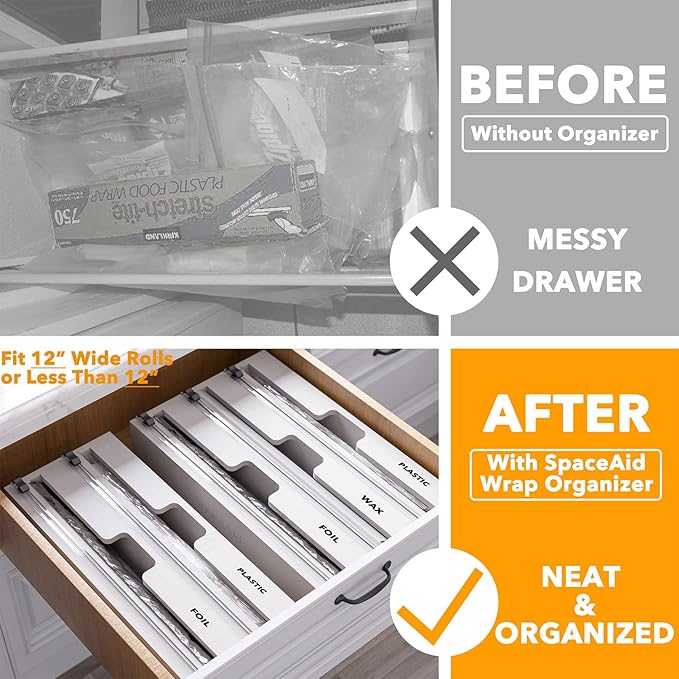 SpaceAid WrapNeat 2 in 1 Wrap Organizer - Image 2