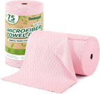 Microfiber Cleaning Cloths Roll, 75 Pack Tear Away Microfiber Towels Roll by SOOWASH