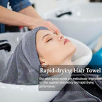Grey Salon Towels, Super Soft and Absorbent Microfiber Hair Towel - Image 4