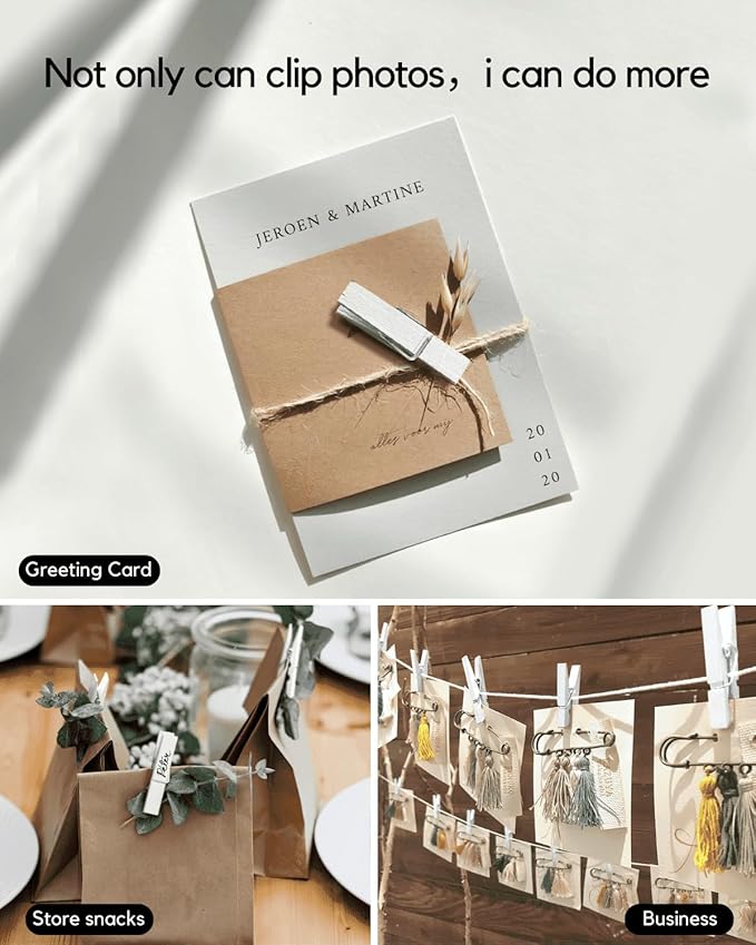 Mini Clothes Pins Wooden Colored Small White Clothespins - Image 10