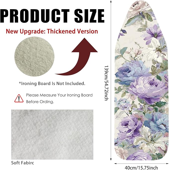 Nuxovilar Ironing Board Cover Needle Cotton 15x54 Inches | Ironing Board Cover - Image 3