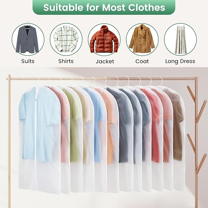 12 Pack Garment Bags for Hanging Clothes - Image 3