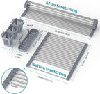 Extra Large Expandable Roll Up Dish Drying Rack Up to 22.8''with 2 Storage - Image 3