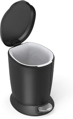 simplehuman 6 Liter / 1.6 Gallon Compact Plastic Round Bathroom Step Trash Can - Image 3