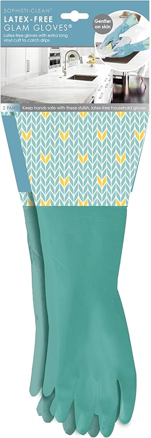 Glam Gloves, Latex Cleaning Gloves, Extra Long Gloves - Image 2