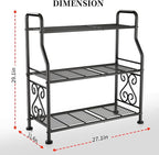 GIOTORENT Plant Stand Outdoor Indoor 3 Tier Metal Waterproof - 29.1" Plant Shelf for Patio, Balcony, Living Room, Large Capacity Tiered Plant Rack, Black - Image 3