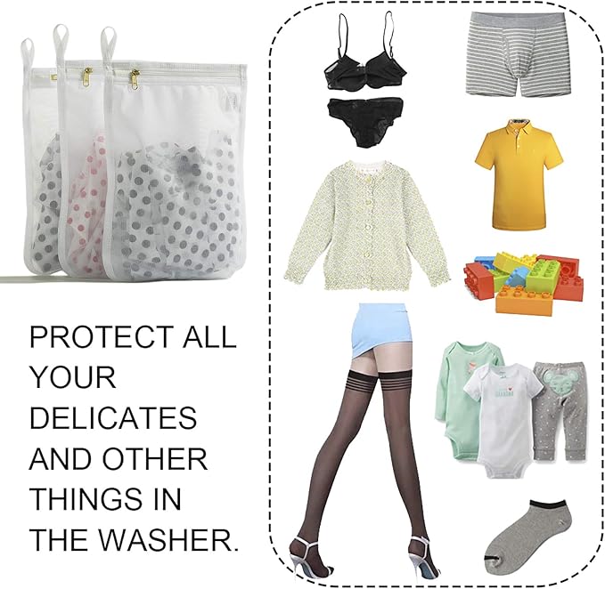 TENRAI Delicates Laundry Bags, Bra Fine Mesh Wash Bag - Image 6