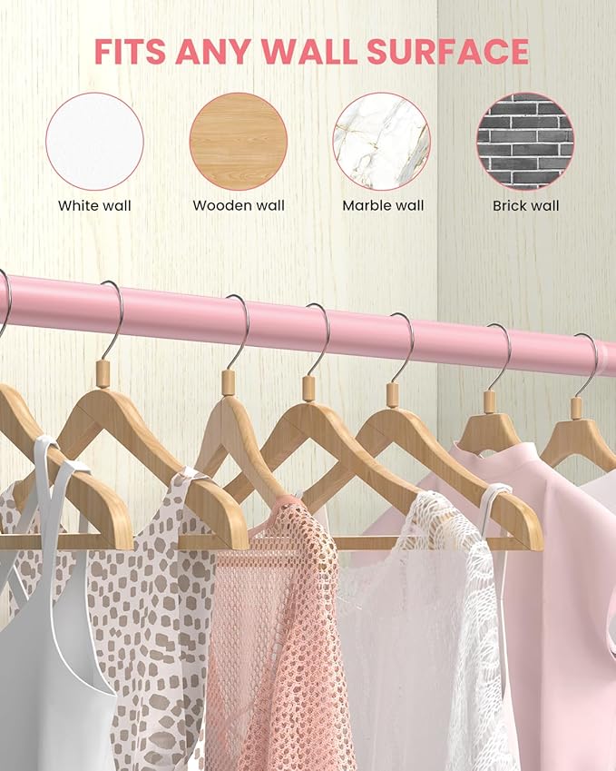 Closet Rods for Hanging Clothes, 17 to 69 Inches Stepless Adjustable Metal - Image 8