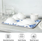 Blue White Porcelain Peony Dish Drying Mat - Image 7