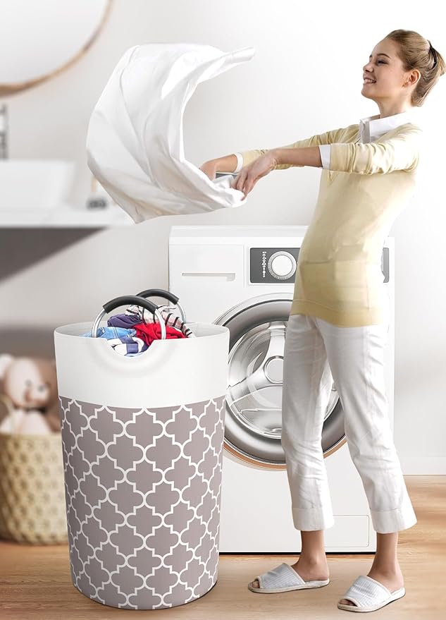 Large Laundry Basket Laundry Hamper Bag Washing Bin Clothes Bag Collapsible Tall - Image 6