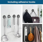 Diesisa Razor Holder for Shower + Adhesive Wall Hooks, Premium 304 Stainless - Image 3